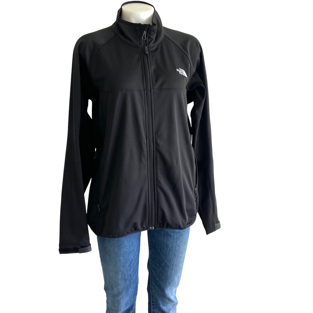 The North Face Womens XL Black Windstopper Softshell Full Zip Jacket Regular Fit